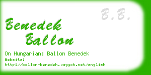 benedek ballon business card